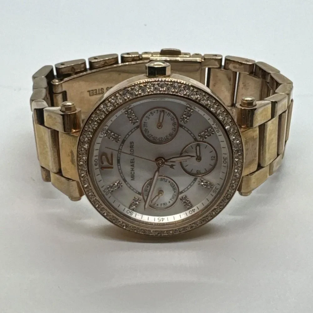 Michael Kors Mini Parker MK5616 Women Rose Gold Analog Dial Quartz Watch JNA305